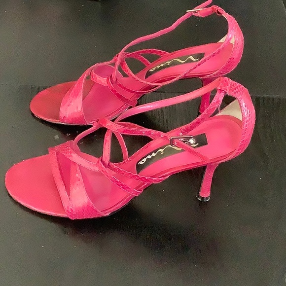 Nina pink faux leather “snakeskin” heel size 7 - Picture 6 of 6